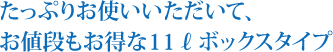 たっぷりお使いいただいて、お値段もお得な11ℓボックスタイプ